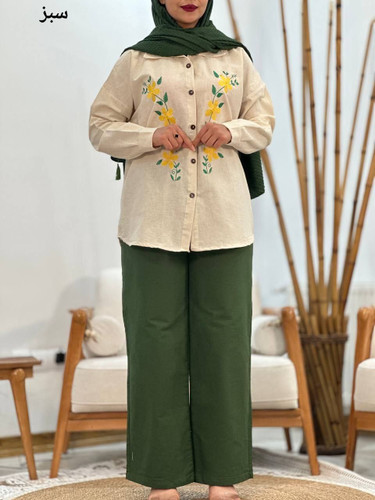 ست زنانه لنین گلدوزی شده پارمیس