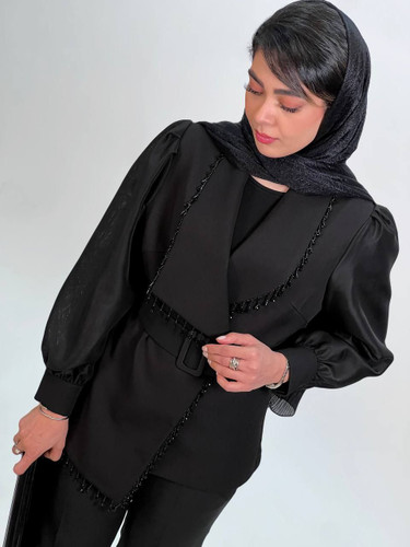 ست کت و شلوار زنانه آستین پفی