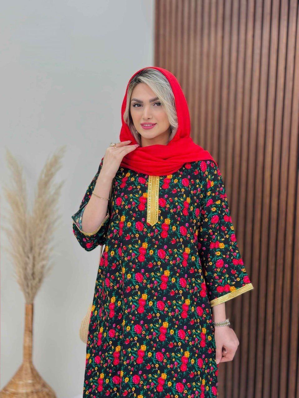 پیراهن ساحلی طلاکوب زنانه/نخ شسته شده بدون آبرفت