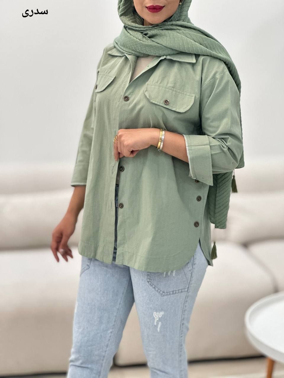 شومیز مانتویی زنانه بغل دکمه /لنین اعلا