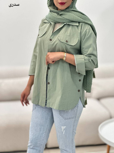 شومیز مانتویی زنانه بغل دکمه /لنین اعلا