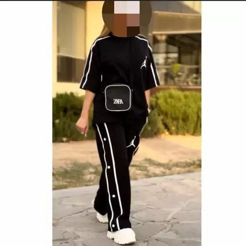 ست تیشرت شلوار جردن زنانه/فلامنت فول کش
