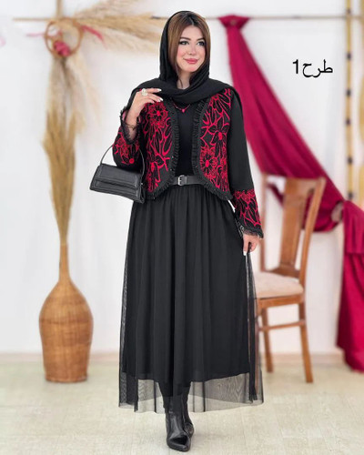 ست زنانه کامبروا/ تور وسوزن دوزی و خرجکار جواهر دوزی