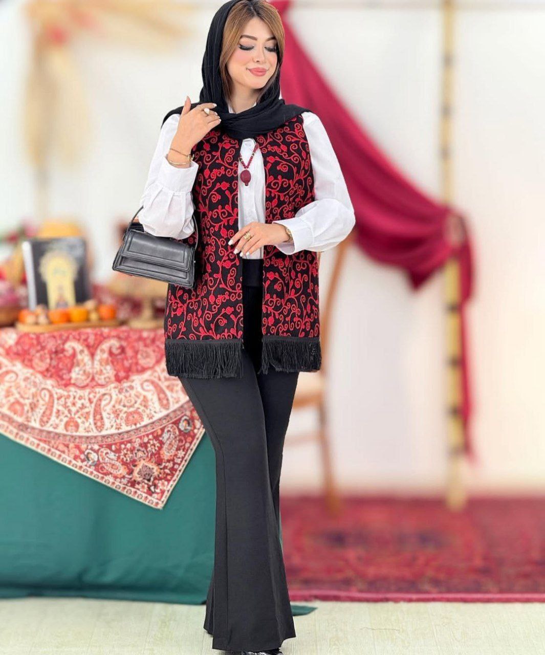 ژیله زنانه آشواریا/تاقته سوزت دوزی و ریش