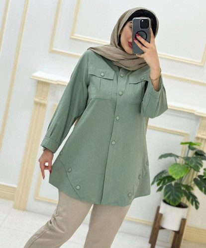 مانتو زنانه فرانک/کتان کش با کیفیت