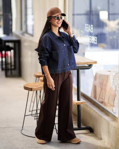 کراپ کت زنانه ساغر/جین۴۰۰ گرم