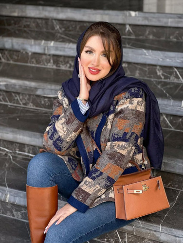 کت زنانه رامک/مخمل موهر بیسکوییتی