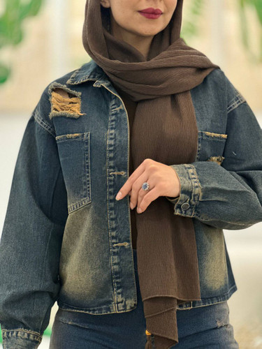 کت جین زنانه ژیکان/جین شسته شده و سنگ شور شده