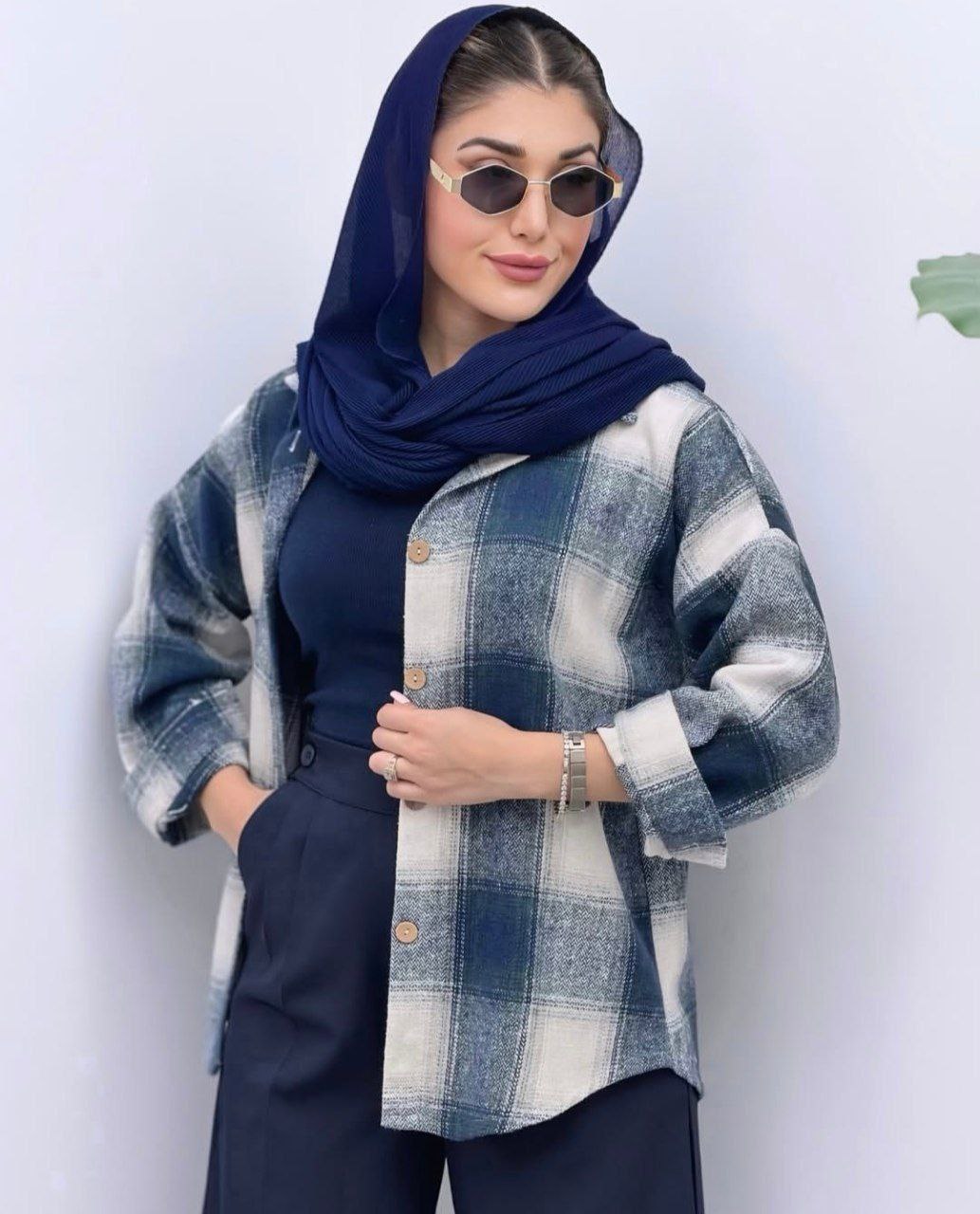 شکت چهار خونه زنانه پارمیس/فوتر پشمی ضخیم