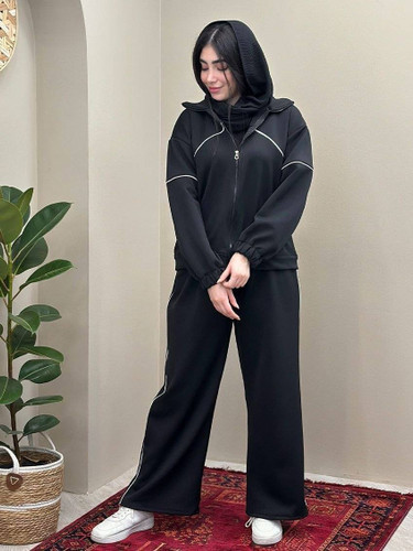 ست هودی شلوار زنانه مینو/غواصی درجه یک