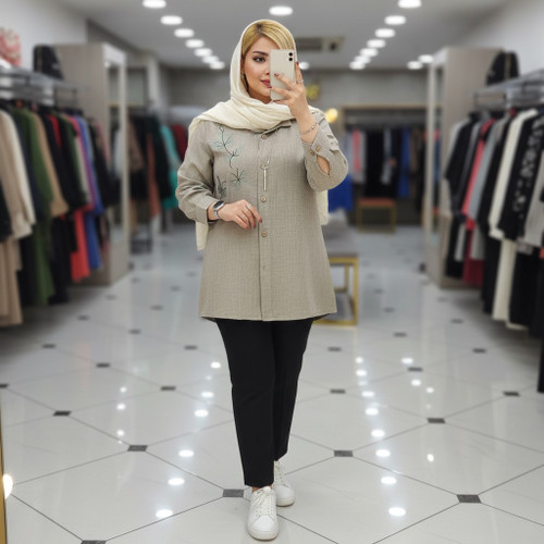 شومیز مانتویی گلاره/ شانتون پفکی