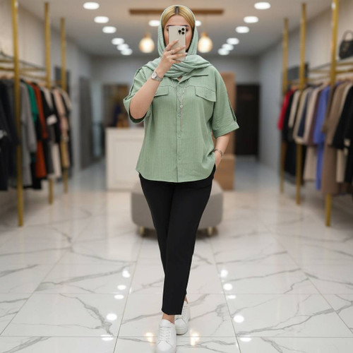 شومیز زنانه نادیا/کراش پلیسه ای