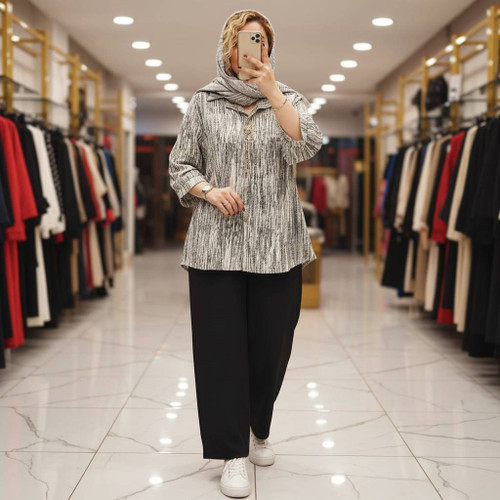 ست شومیز شلوار زنانه پرینتی/شانتون درجه یک