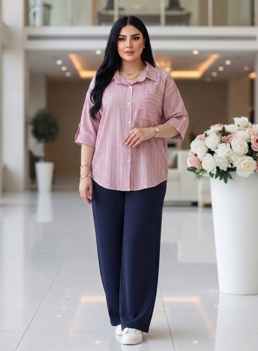 شومیز تک جیب زنانه/لنین راه راه