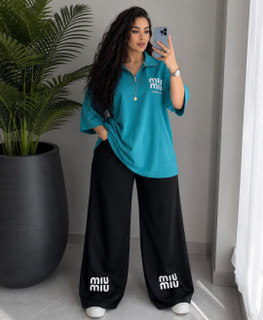 ست تیشرت شلوار زنانه mui mui/گلکسی نخ پنبه درجه یک