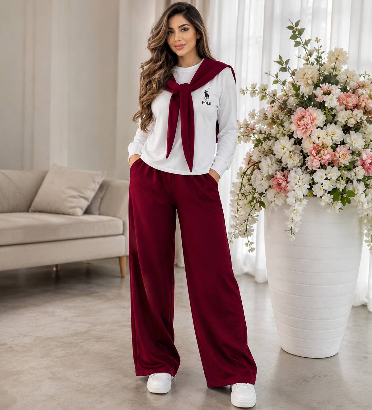 ست شالدار زنانهpolo/گلکسی نخ پنبه درجه یک