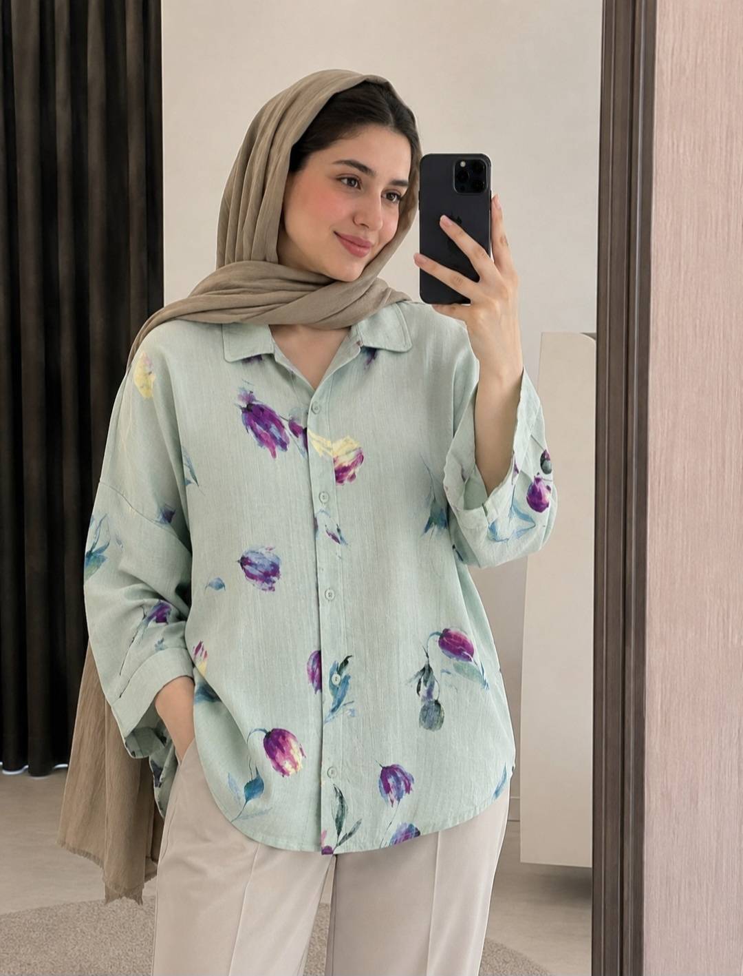 شومیز مانتویی زنانه پریماه/لنین ایتالیایی درجه یک