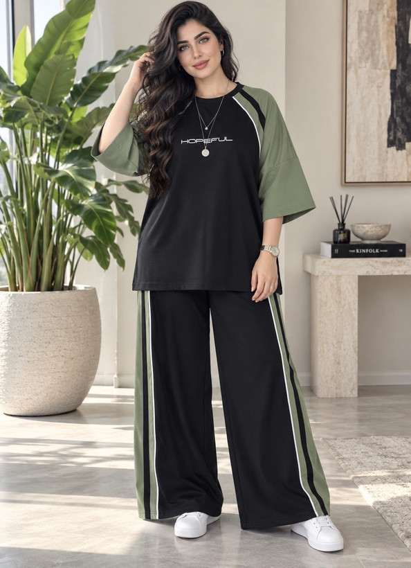 ست تیشرت شلوار زنانه hope/گلکسی نخ پنبه درجه یک