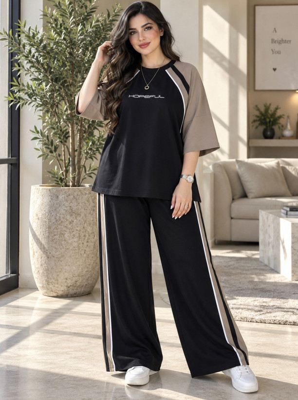 ست تیشرت شلوار زنانه hope/گلکسی نخ پنبه درجه یک