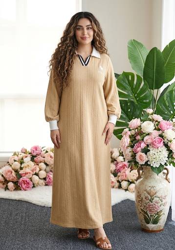 پیراهن بلند زنانهpolo/تریکو ژاکارد بافت دار