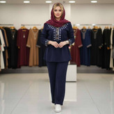 ست شومیز شلوار پاییزه شرمین/مخمل کبریتی ریز
